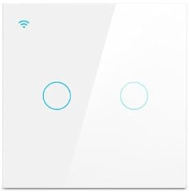Homekit Smart Light Switch,Glass Touch Panel, Works with Homekit,Siri Voice Control,Timing, Neutral line Needed,EU,10A (2 gang)