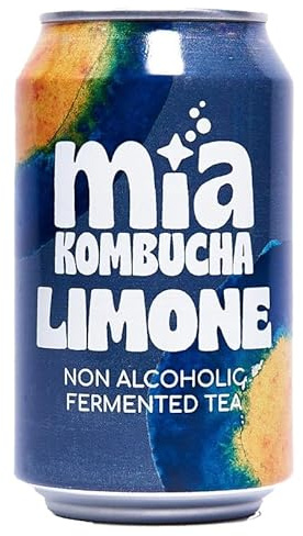 Mia Kombucha al Limone - Tè Fermentato Naturale con Succo di Limone - Ricca di Probiotici e Antiossidanti - Ideale per Digestione ed Energia - Bevanda Analcolica 330ml (1 Lattina)
