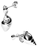 Purelei Seafoam Ohrringe mit Muschel-Anhänger – Maritimer Ohrschmuck aus Edelstahl in Gold, Silber oder Roségold – Kombinierbar mit Seafoam oder Oceanside Kette – 23,5 mm Länge, 7,45 g