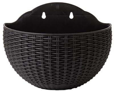 Anulely Pot de Fleurs Mural | Pot de Fleurs Mural d'intérieur Imitation rotin | d'intérieur élégant pour décoration Semi-Circulaire pour orchidées, Impatiens, bégonias, pothos, pétunias