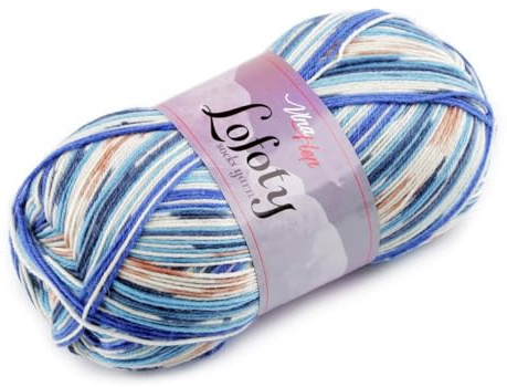 cyclingcolors Filato per calze in lana calda hygge norvegese scandinavo 100 g lunghezza 420 m, blu