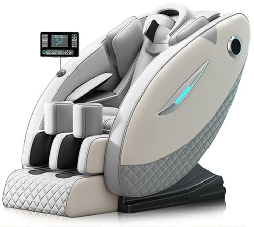 JQslycdmv Sillón De Masaje De Espalda Cómodo con Función De Gravedad Cero Suspendida Y Música Bluetooth para Relajarse Ideals para Personas Mayores Y para Uso En La Oficina(Gray)