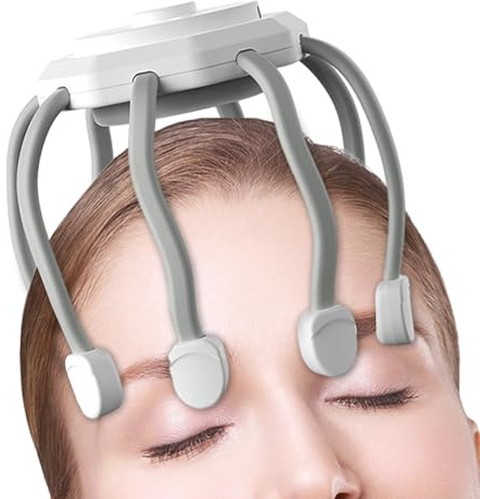 Masajeador De Cabeza Eléctrico,Masajeador De Cuero Cabelludo Eléctrico Integral Antiestrés De 360 ​​​​° Con 3 Modos,Máquina De Masaje De Cabeza Inalámbrica Para Hombres, Madre, Novia, Ancianos