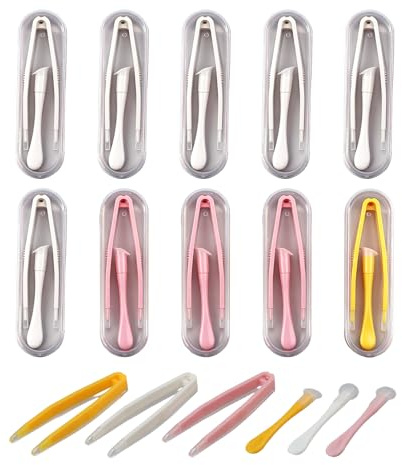 Set di 10 lenti a contatto, pinzette per lenti a contatto, tettarelle, lenti morbide, lenti a contatto, colorate, pratiche per viaggi e casa