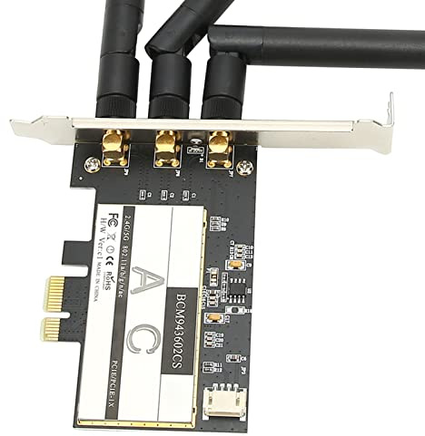 CFTGIW Scheda Wireless 802.11AC WiFi + per 4.0 Scheda WLAN Desktop PCI E + 3 Antenne BCM943602CS La Dotata Istantaneamente di IC per La continuità Supporta La Commutazione X E