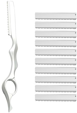 OIXYEY Pettine professionale per schiarire i capelli, rasoio in alluminio, rasoio con 10 lame per schiarire e modellare i capelli, circa 17,5 × 5,7 cm, ergonomico e resistente all'acqua