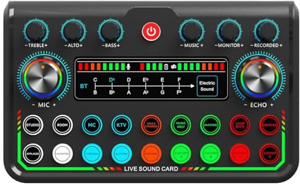 Oxxggkao P99 Scheda audio Live Broadcast Adattatore uditivo Microfono dinamico Configurazioni istantanee per PC Gaming Rig e attrezzature Adattatore uditivo USB