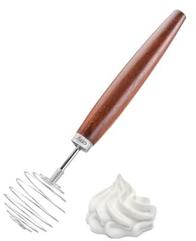 GEFU Dänischer Quirlbesen NEDO, Spiralschneebesen aus Walnussholz | Manueller Handquirl aus Edelstahl für Dressings, Saucen und Rührei, ideal für schmale Gefäße und hohe Becher