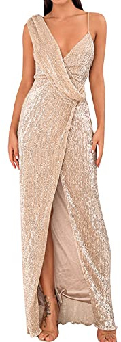 Elegante vestido de noche para mujer con espalda descubierta, diseño envolvente para ocasiones festivas