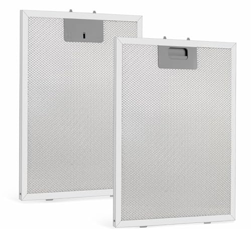 2 Pack 5-Layer Aluminium Cooker Hood Filter, 320x260mm, Grease Filter Aluminum Mesh Hood Vent Filter Replacement Compatible with Many Leading Range Hoods