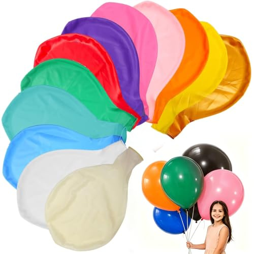 XingRuize 12 Stück Luftballons Gross, 36 Zoll Ballons Groß, Riesen Luftballons, Große Latexballon, Grosse Luftballon XXL, Latex Riesige Ballon, für Hochzeit Babyparty Geburtstag Party Deko