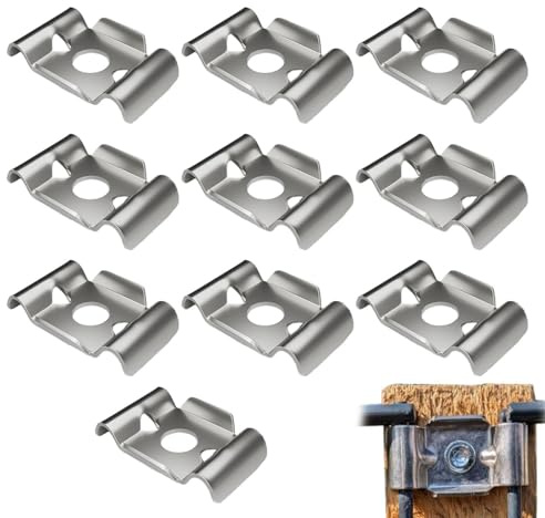 10 Piezas Clips Para Cercas De Alambre, Acero Inoxidable Abrazaderas De Alambre Para Postes, Sujetadores Para Valla, Soportes De Hardware Para Granja Jardín Patio