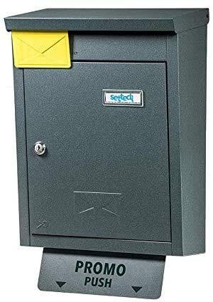 Cassetta Postale Gaia 480x305 con segnalatore presenza posta e porta pubblicità versione STD-FLAG BIG VERDE MARMO GRINZ