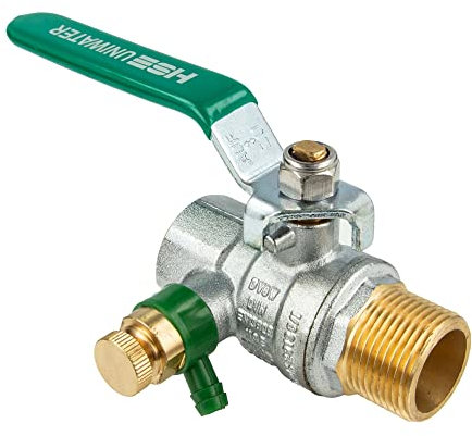 Valvola a sfera con scarico 1489, UNIWATER CROM, DVGW fino a +150°C, IG x AG 1/2 pollici