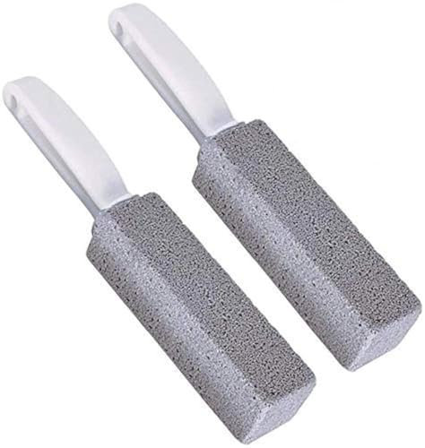 Lamilla Odowalker 2 Pieces Toilet Bowl Ring Cleaner Remover Pumice Stone Sticks Brushes with Handle for Bath/Pool/Kitchen/Household Cleaning (2)