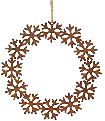 Kranz Schneeflocke Rostoptik edel Türhänger Fensterdeko D=23 cm