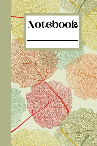 Autumn Leaves Notebook: Colorful Autumn Leaves on Cream 6x9 Personal Notebook