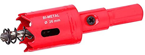 SagaSave – Scie-cloche bimétallique en acier rapide HSS, pour acier inoxydable, métal, bois, plastique, cloison sèche, panneaux de fibres, 26 mm