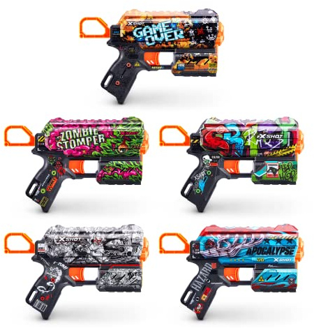 ZURU - XSHOT - Skins - Flux - Pistolet Flèches Mousse - Livré avec 8 flèches - Coloris aléaroire - Tire Jusqu’à 27 mètres - 36516