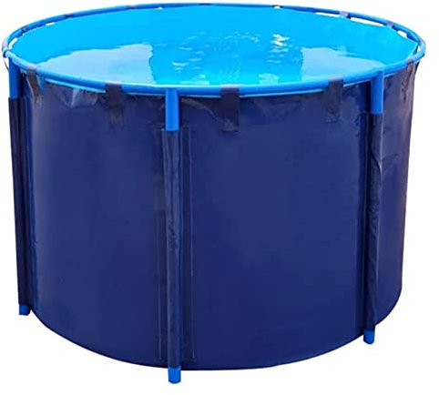 PHLEPS Thickened Canvas Fish Pond, PVC Foldable Pet Dog Paddling Pool Portable Water Storage Tank Sturdy Stand For Aquaculture, Agricultural Drought Relief, Emergency Rescue (Color : Blue, Size : 1.