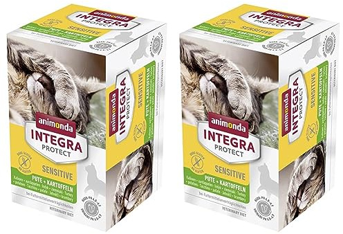 animonda Integra Protect Katze Sensitive, Diät Katzenfutter, Nassfutter bei Futtermittelallergie, mit Pute + Kartoffel, 6 x 100 g (Packung mit 2)