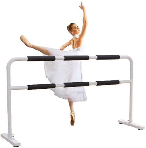 HamoM Ballettstange Professionelle Ballettstange für Erwachsene und Kinder, Mobile Beinpresse aus Stahl, kann EIN Gewicht von 150 kg tragen (Color : White, Size : 2M/6.6FT)