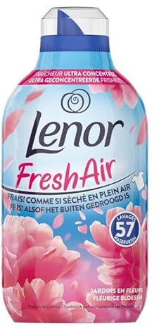Lenor Fresh Air sköljmedel 456 tvättmedel, blom- ultrakoncentrerad friskhet, återvunnen flaska