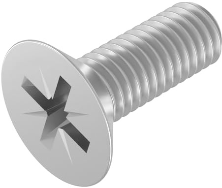 SECCARO Senkschraube M1,6 x 5 mm, Edelstahl V2A VA A2, DIN 965, Kreuzschlitz/PZ, Vollgewinde, 20 Stück