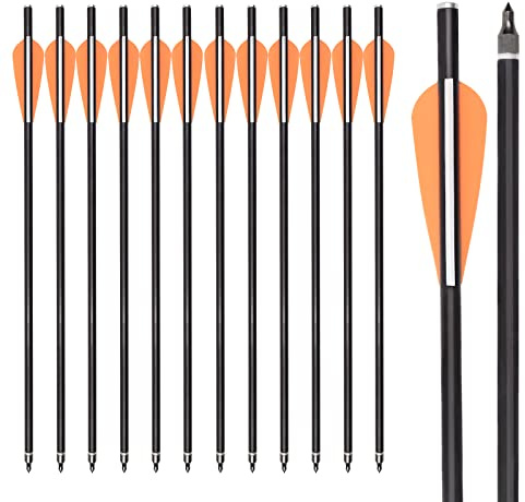 ELONG OUTDOOR 12x Crossbow Bolts Arrows 14/16inch Fiberglass shaft Archery Target Arrow with Flat Nocks Replaced Tips for Hunting Shooting Targeting