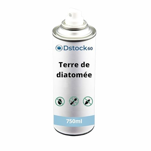 DSTOCK60 - Terre de diatomée aérosol 750 ML - Destinés aux poulaillers, clapiers et litières - Élimine Les Insectes et acariens rampants