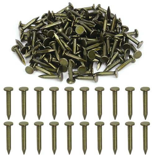 Swpeet Lot de 300 clous laqués en acier de haute qualité de 2,5 cm pour toiture, feutre de toiture, clous laqués utilisés pour fixer le feutre de toiture, les bardeaux d'asphalte et les panneaux
