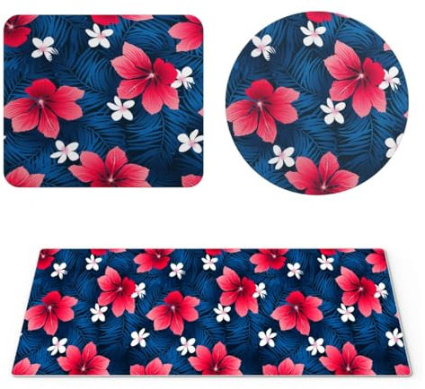 EHOMERY Mauspad Mac Mousepad Klein Gaming Blume Mauspad Custom Mousepad Orientteppich Für Die Schreibtischdekoration - 3 Pack [30x80 cm, 20x24 cm and Dia 20 cm]