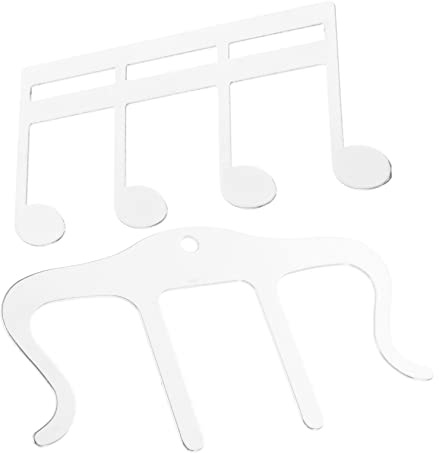M‑förmige Metall Notenklammer für Musikbücher, 2 Stück | Silber, Glatt Verarbeitet, für Lesen und Betrachten, Handliche Ausführung mit M-form