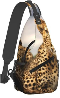QVUEagriSJ Schultertasche für Herren und Damen, Crossbody-Rucksack, Kuh-Punkte, Crossbody-Tasche, Brusttasche für Reisen, Sport, Cooler Leopard1, Einheitsgröße, Sling-Rucksäcke