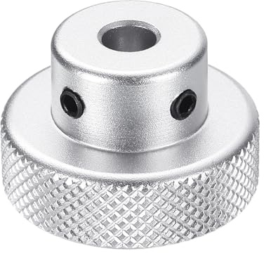 sourcing map Aluminum Alloy Handwheel 30mm OD 6mm Bore Aluminum Milling Machine Handle Machine Tool Hand Wheel with Wrench and 2pcs Screws for Milling Machine Lathe, Silver Tone