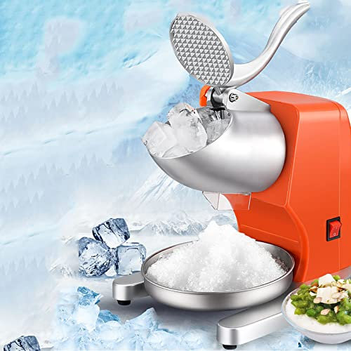 YJKKZQLB Tritaghiaccio, tritaghiaccio Elettrico per Coni di Neve con Doppie Lame, 85 kg/h, Uscita del Ghiaccio con Altezza di 16 cm, per Uso Domestico e Commerciale