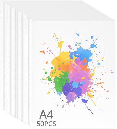 QWORK® 50 Hojas A4 papel de acuarela, 300 g/m² bloc de pintura acuarela, para dibujar, esbozar y pintar