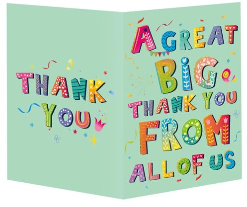 Biglietto Ringraziamento Jumbo, 40x27cm Grande Biglietto Ringraziamento con Busta Un Grande Biglietto Ringraziamento Gigante Biglietto Auguri Addio Regali Insegnanti Capi Amici(Verde)