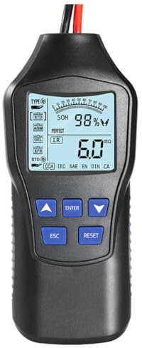 GREOHNMPAW Car Battery Tester 12V/24V Automotive Quick Load Plug Cranking Check Diagnostic Scan Tool LCD Display Screen