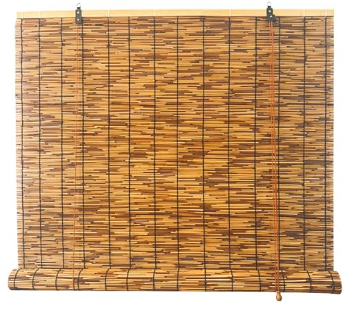 Bambu Blind Solskydd, bambu gardiner for uteplats, utomhus Bambu Rullgardiner Privacy Screen Shading，Bamboo Windows Lätt att installera 35 40 52 66 78 96 100 111 122 134 147 155 160 CM(W140cm x H160cm