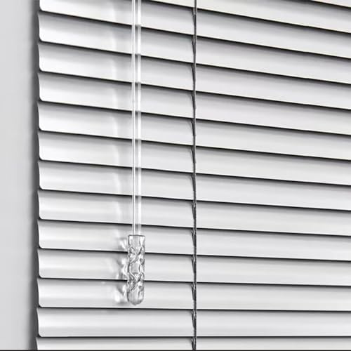 Persianas venecianas Aluminio Interior,Cortinas Estores Gris Plata Listones de 25mm Romanas recortables protección Visual,antideslumbrante,contra para Ventanas y Puertas (W85cm×H90cm)