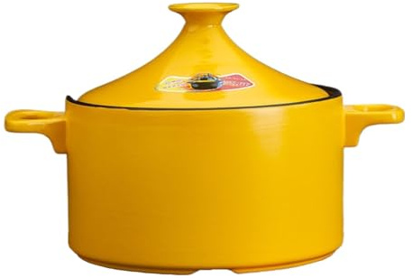 SXTYYH Tagine Pot for Cooking Handmade Glazed Clay Tajine Pot for Flavorful Moroccan Dishes, Couscous, Tagines, and Healthy Meals, Casserole(Yellow)