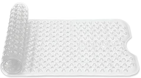 AIBULO Bathroom Mat 70x38cm – Non Slip Waterproof Floor Mat with Suction Cups, Fast Drying, Anti Mould, Machine Washable – Anti Slip PVC Mat for Bathtub & Shower