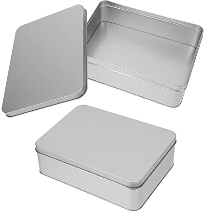 LOLIPPYY Caja de Almacenamiento Rectangular de Hierro para Uso Duradero 2 Unidades, Diseño Compacto y Portátil Sellado Fuerte para Cartas y Monedas en Bodas y Regalos