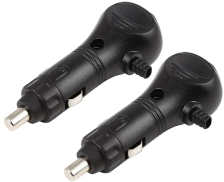 Zigarettenanzünder Stecker mit Schalter und 15A Sicherung - KFZ Adapter für 12V-24V Auto, Wohnmobil, Boot, Motorrad - 2 Stück