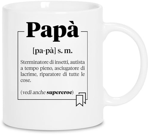 Tazza Colazione Festa del Papà - Tazze Simpatiche Regalo per Papa - Regali Uomo Originali Divertenti - Pensierino di Natale Padre - Regalo Divertente per Lui - Tazza Regalo Futuro Papà Simpatica