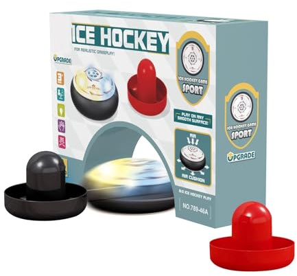 Das Hockey Tischspiel | Interaktives Brettspiel mit 2 Schiebern | Hockey Schwebepuck Set | für Kinder Familien und Erwachsene für Sport zuhause in der Schule auf Partys und als Outdoor-Spieler