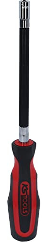 KS Tools 159.1127 Tournevis à douille ERGOTORQUEplus, 7mm | Tournevis flexible à douille ERGOTORQUEplus, 7 mm, précision de serrage, chrome vanadium