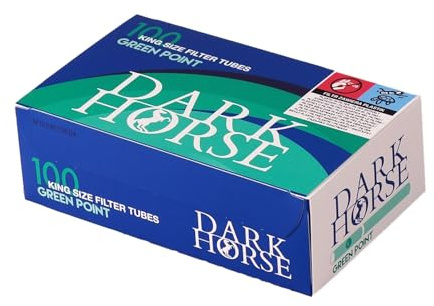Dark Horse King Size Filter Tubes Green Point, mit Menthol-Kapsel, 100 Zigarettenhülsen pro Box 50 Boxen (1 Umkarton)