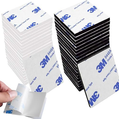 MINGZE 40 Piezas de Almohadilla de Espuma, Adhesiva de Doble Cara Cinta Adhesiva Fuerte de Montaje, Cuadrado Blanco y Negro Para Paredes Pisos Puertas Navidad Espejo Bricolaje Cocina Oficina Foto